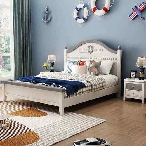 现代简约实木儿童型床15米单.人49405床1米.2米·学生男孩1.35小