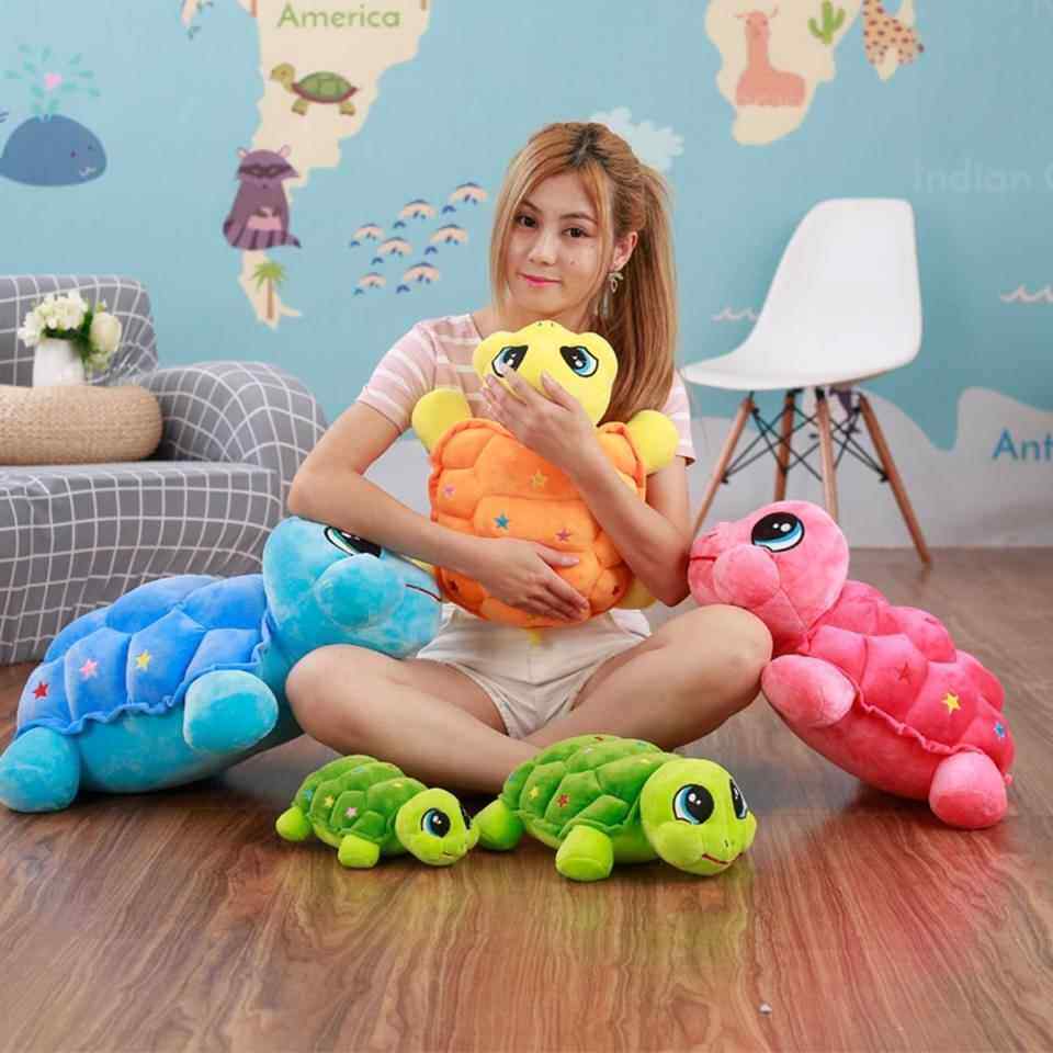 可爱亲子小海龟公仔毛绒玩具彩色星星乌龟抱枕靠垫玩偶布娃娃礼品