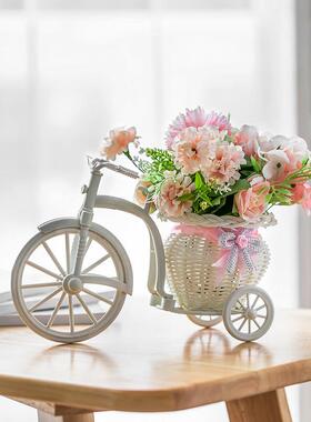 客厅装饰花艺假花彷真花小摆件室内绢花塑料花束餐桌花卉盆栽摆设