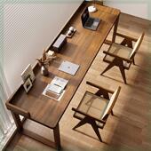 用靠墙书桌木室双人长条桌电脑桌子家学习桌实写字桌卧长美216式