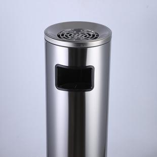 锈钢酒店垃桶商DID用宾馆影院形圆环境立式 带内桶办公室灭烟不圾