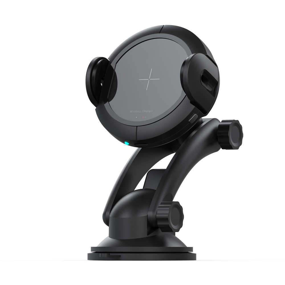 厂家直销车载出风口吸盘支架无线快充 红外线自动感应伸缩快充支