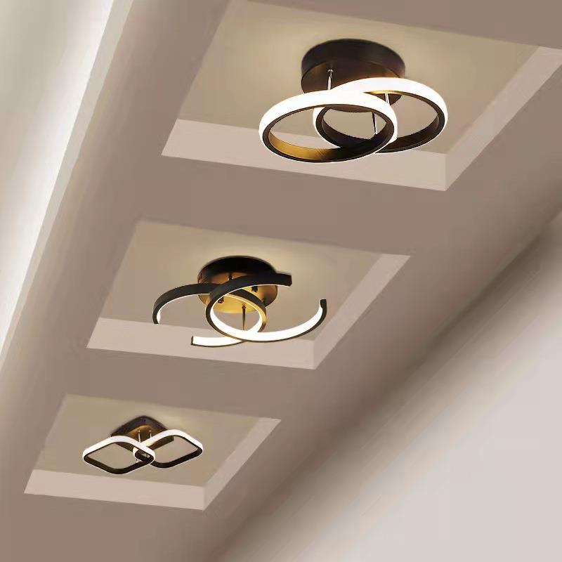 led简约现代过道走廊吸顶灯双圆圈衣帽间玄关阳台入户灯北欧灯具