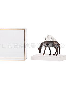 大新式明玻璃中罩马理石摆透件客厅茶几样板房售660楼处饰品摆设