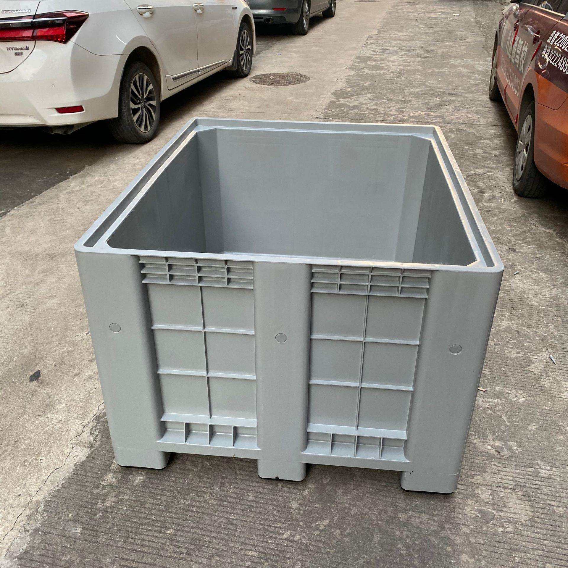 120*100*76cm冷库冷藏胶箱 托盘式围板叉车周转箱密封塑料卡板箱