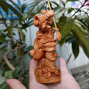 【哪吒】崖柏木雕刻神像哪吒三太子实木一体雕工艺品摆件家居供奉