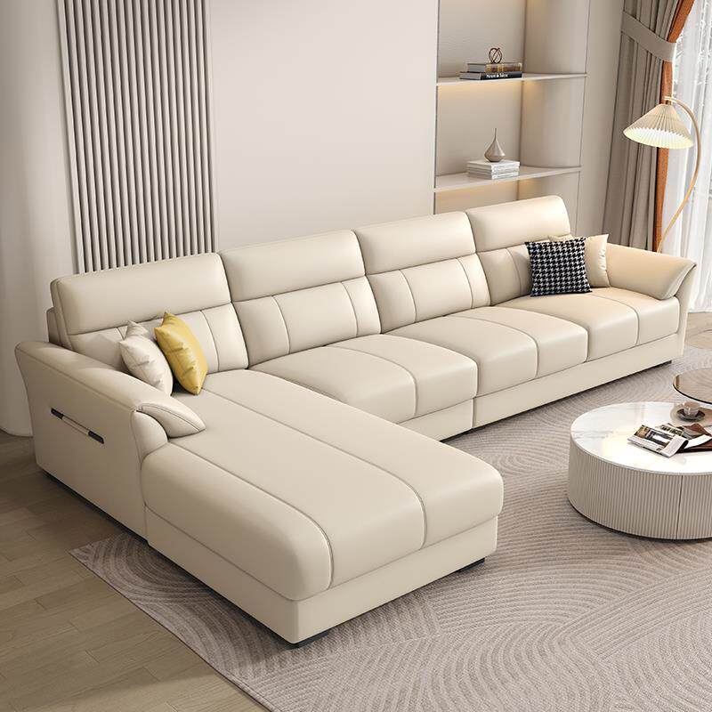 爱唯琪奶油风猫抓皮沙发科技布简约现代小户型轻奢客厅直排钢琴键