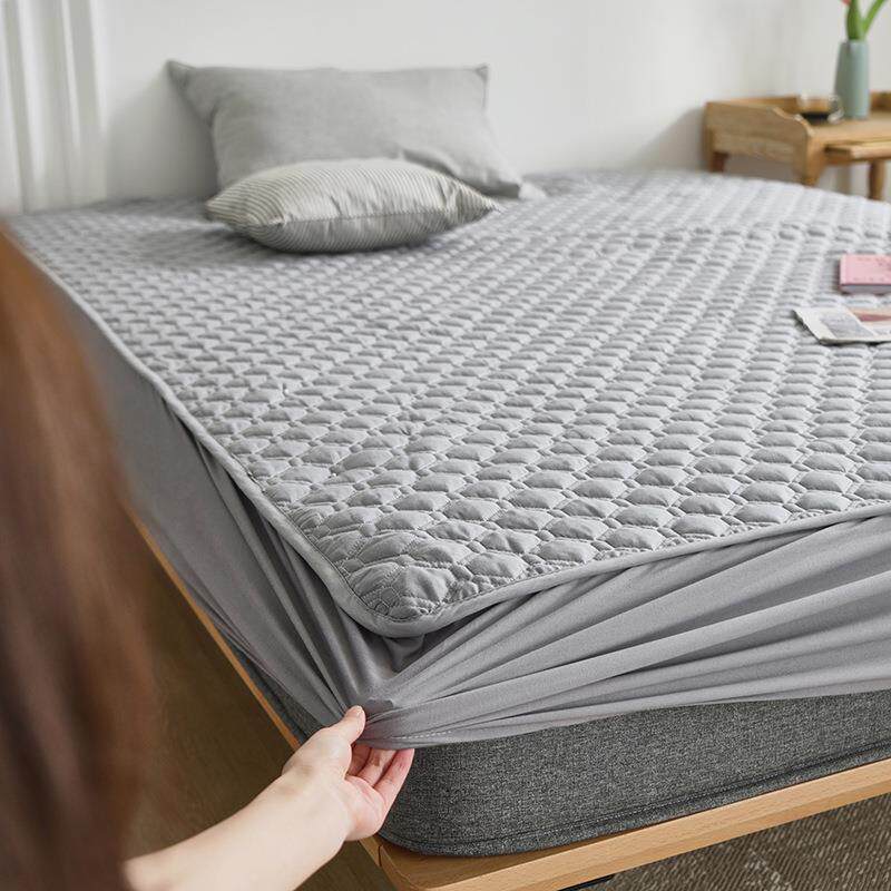全棉大豆纤维床笠纯棉吸湿透气加厚夹棉床笠纯棉席梦思床垫保护套