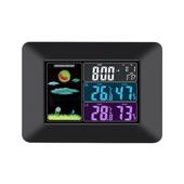 多功能无屏线气象钟彩天气湿预TS A97报可壁挂时钟内外温度度显示
