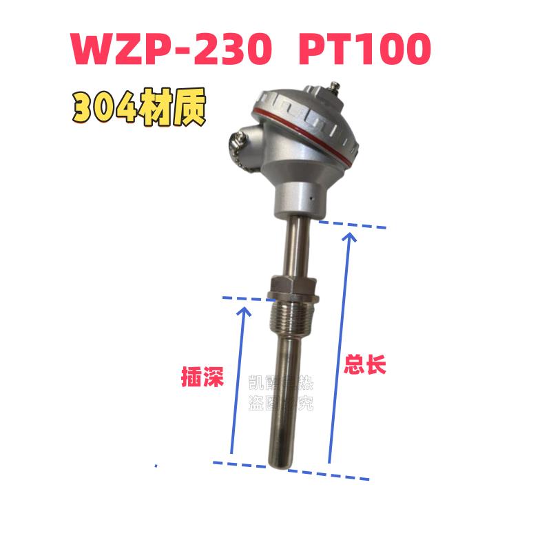 装配式热电阻WZP-230 PT100温度感测器M27*2螺纹 监视器304不锈钢