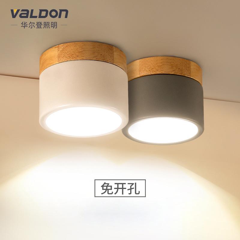 玄关过道灯走廊入户门厅灯具天花明装筒灯阳台廊灯北欧小迷你灯