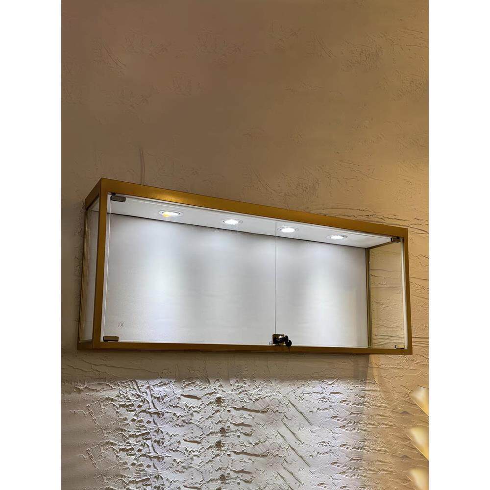 珠宝饰品展示柜上墙吊柜挂壁柜悬空内嵌桌面手办模型小型透明玻璃