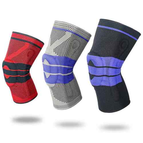 Sports knee pads, silicone spring knit knee pads, running