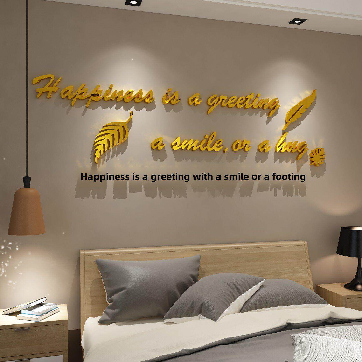 网红主卧室墙面装修装修小物件房间布局床头壁画背景3D立体贴纸不