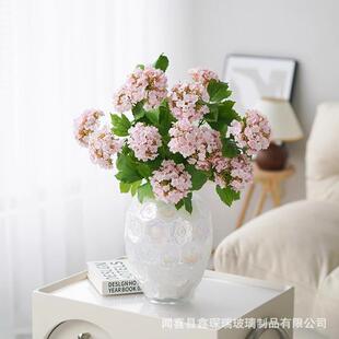 欧式浮雕养艺玻璃术莱利复古摆璃件水鲜花插花桌面装饰居家大号玻