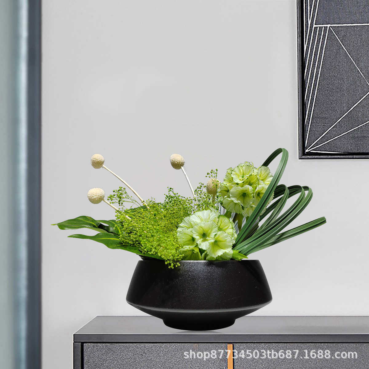 仿真花新中式风格客厅茶几餐桌边柜花艺套装样板房绿植物盆景摆件,鲜花速递/花卉仿真/绿植园艺,仿真绿植,淘宝优惠券,粉丝福利购,淘宝优惠卷