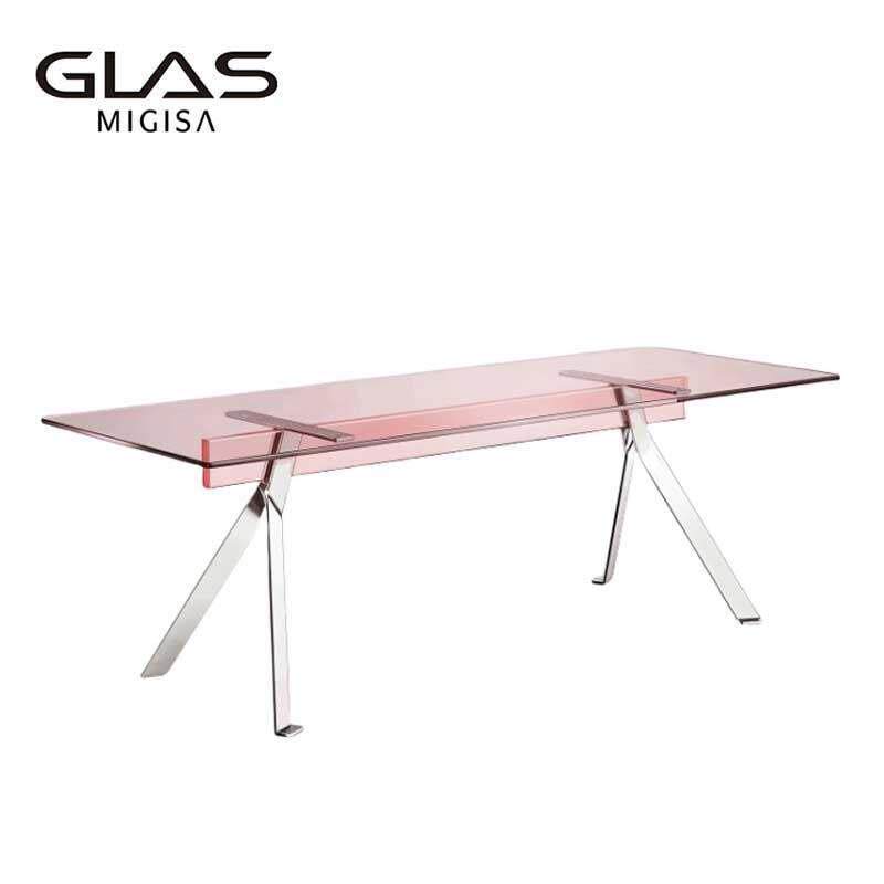 GLAS MIGISA意式极简玻璃餐桌家用长方形饭桌高级感会议桌书桌