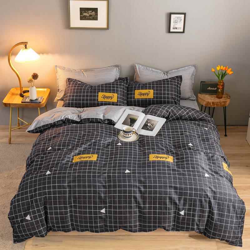 高档水洗棉被子四件套床上用品套套夏季学生宿舍1.5被单被三件单