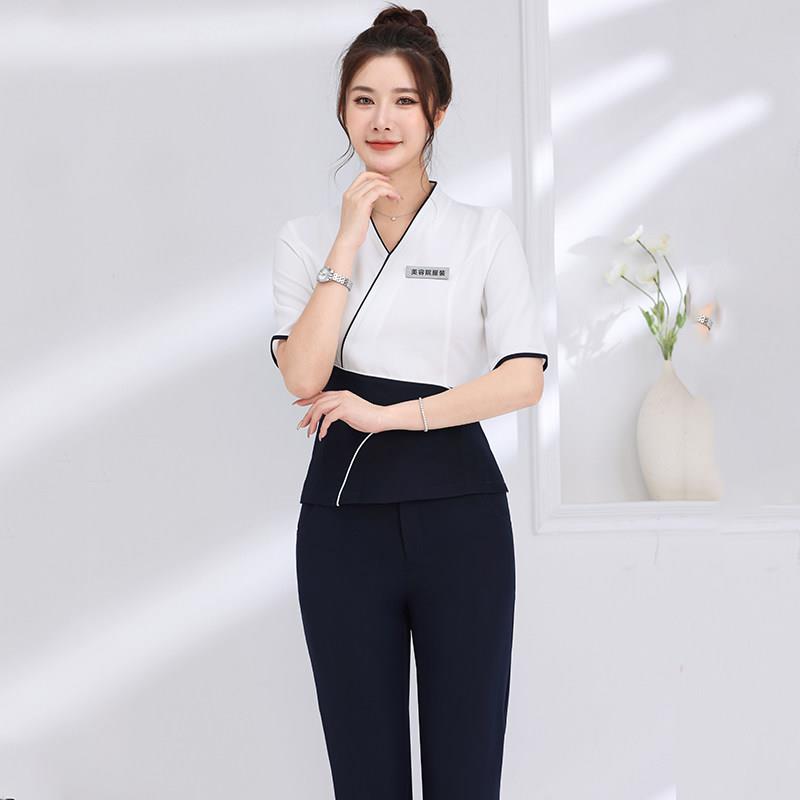 美容院工作服女高端美容师套装养生馆足疗足浴技师美甲店工服
