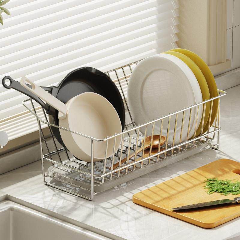 304不锈钢碗盘碗筷碗碟沥水架台面窄边小型单层水槽洗碗池沥水篮
