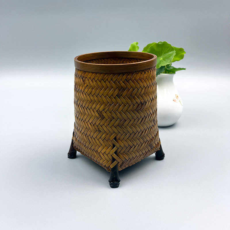 手工铲竹编筒功夫茶质编织竹茶具茶工艺品配件则配件茶叶茶道竹编