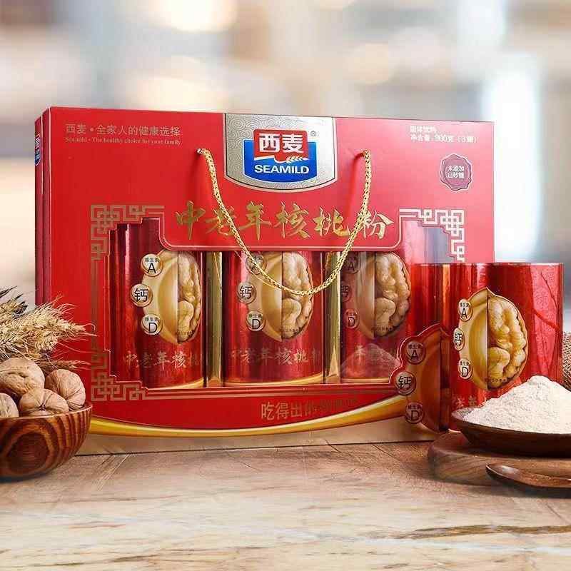 中老年核桃粉礼盒900g营养冲饮代餐送礼过节假日元旦年货礼盒,咖啡/麦片/冲饮,营养复合麦片,淘宝优惠券,粉丝福利购,淘宝优惠卷