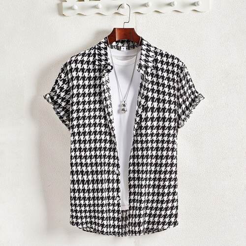 Men's cotton thin shirt short sleeved