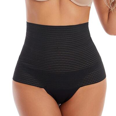 Ladies' belly cinching thong waistband with postpartum
