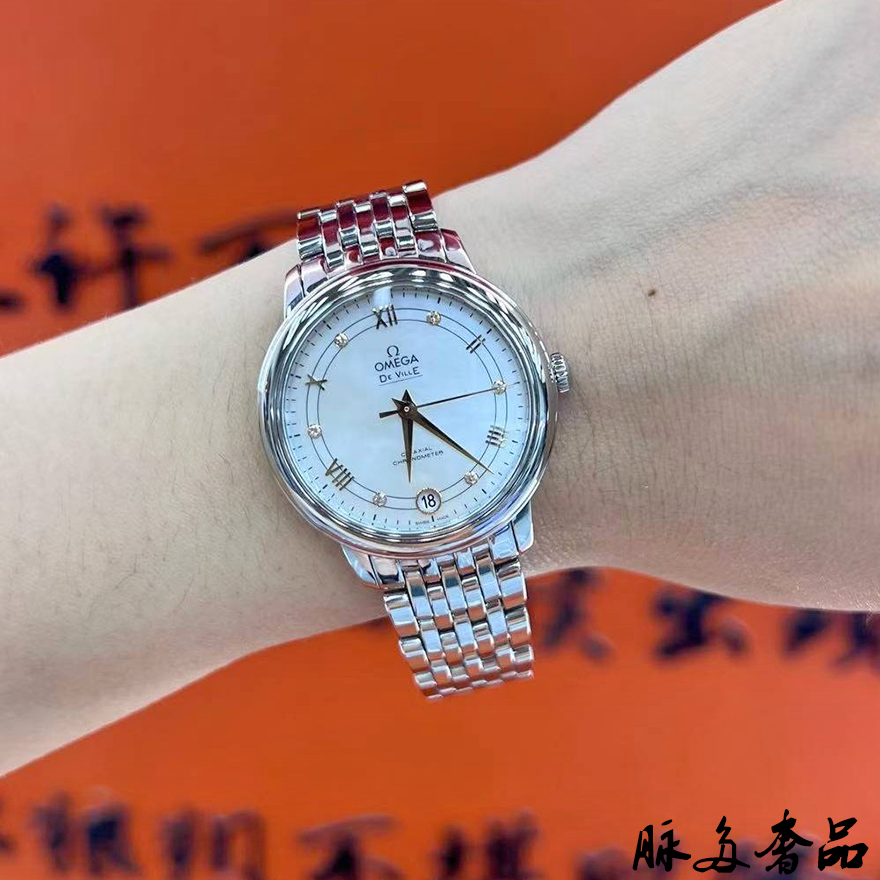 一口价98新欧米茄碟飞精钢自动机械手表女424.10.33.20.55.002
