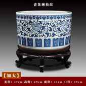 新款 瓷饰桌面摆件阳台用荷花睡莲 景德镇陶养鱼缸乌龟盆金家客厅装