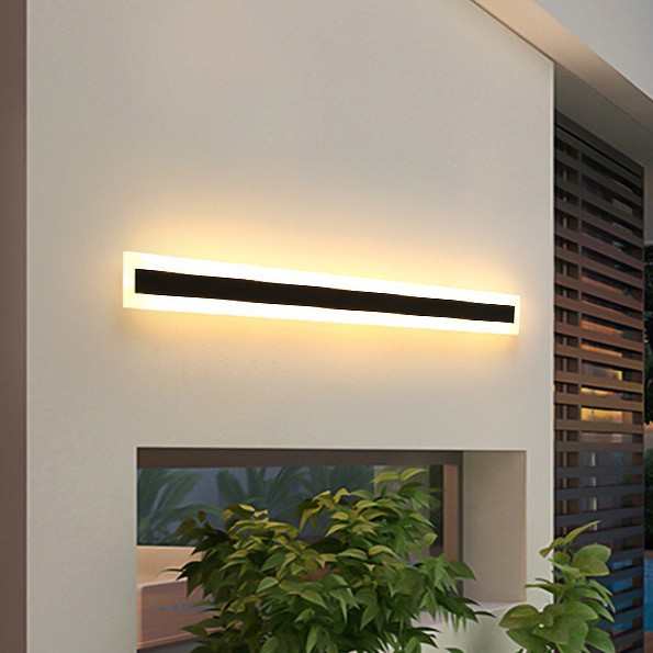 壁灯防水太阳能别墅室外墙灯庭院灯现代极简长条led大门壁灯