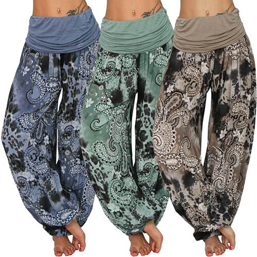Women Casual Bohemian Trousers Comfy Pants Daily Wear