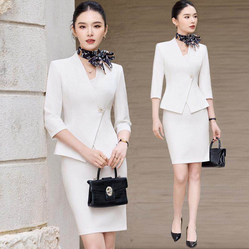 中袖西装套装女时尚气质上班服正装美容师金店案场经理会所工作服