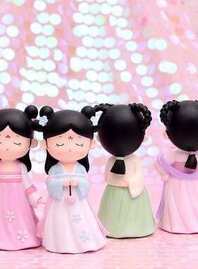 直销新款宫廷复古蝶恋花系列唐小环摆件装饰品蛋糕汽车工艺品宫廷