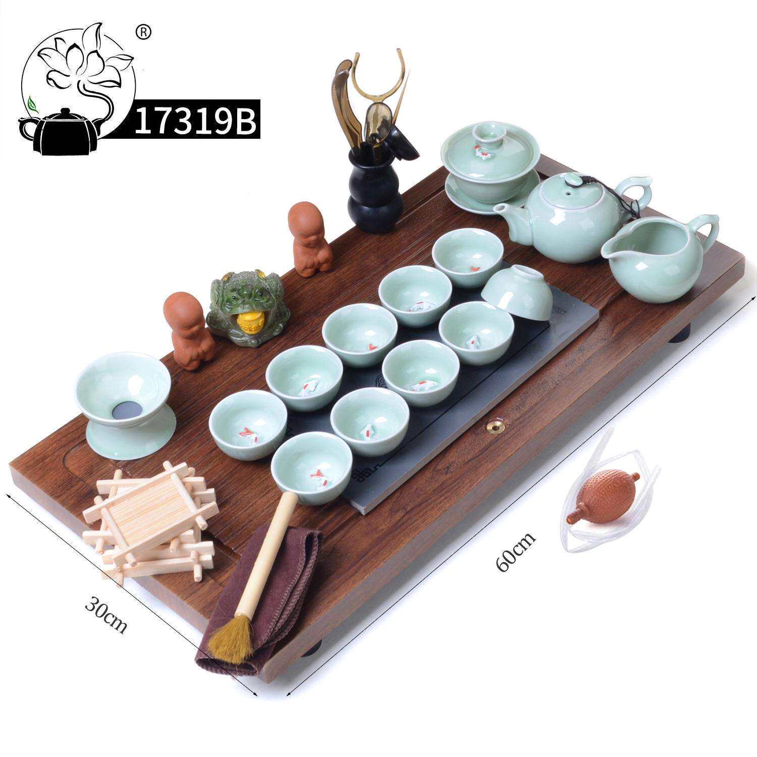新款直销173全自动茶具套装家用办公会客整套茶盘实木一体大茶台