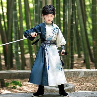 男童汉服宋朝服装武侠风公子服小少爷男孩儿童古装江湖剑客演出服