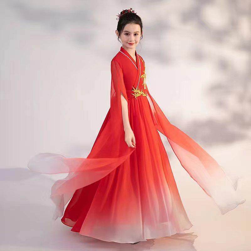 正品202装4新款儿童礼服高端童女弹古筝演出服风合唱表演服中国主