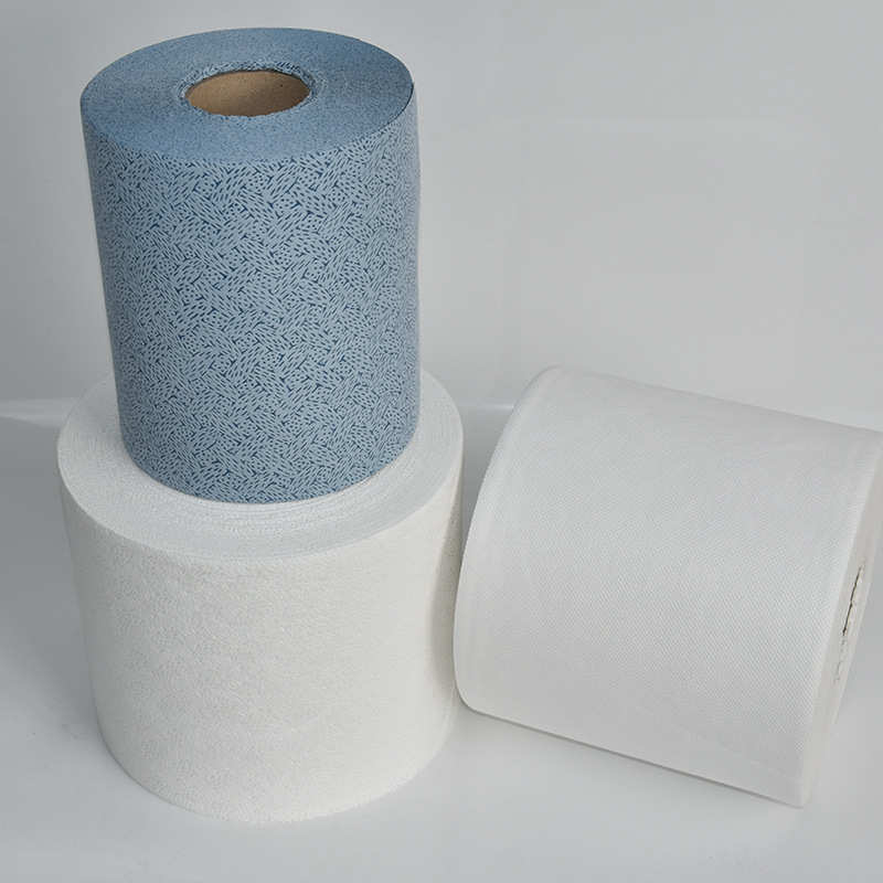 白蓝色工业擦拭纸 大卷吸油无尘擦拭纸 实验室车间静电除尘大卷纸