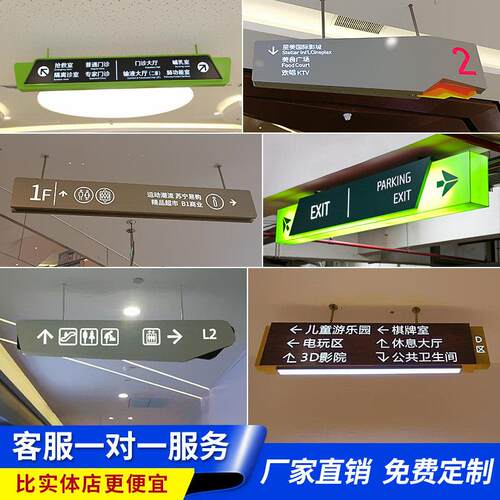 吊牌灯箱镂空导视社区地库龙门商超收银柜台压克力发光地下车库灯
