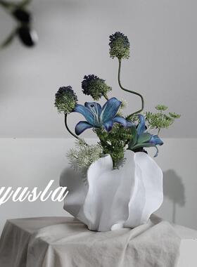 意简式约软客厅样餐板间厅吧台柜客厅茶几插干花QWB瓶花器摆件装