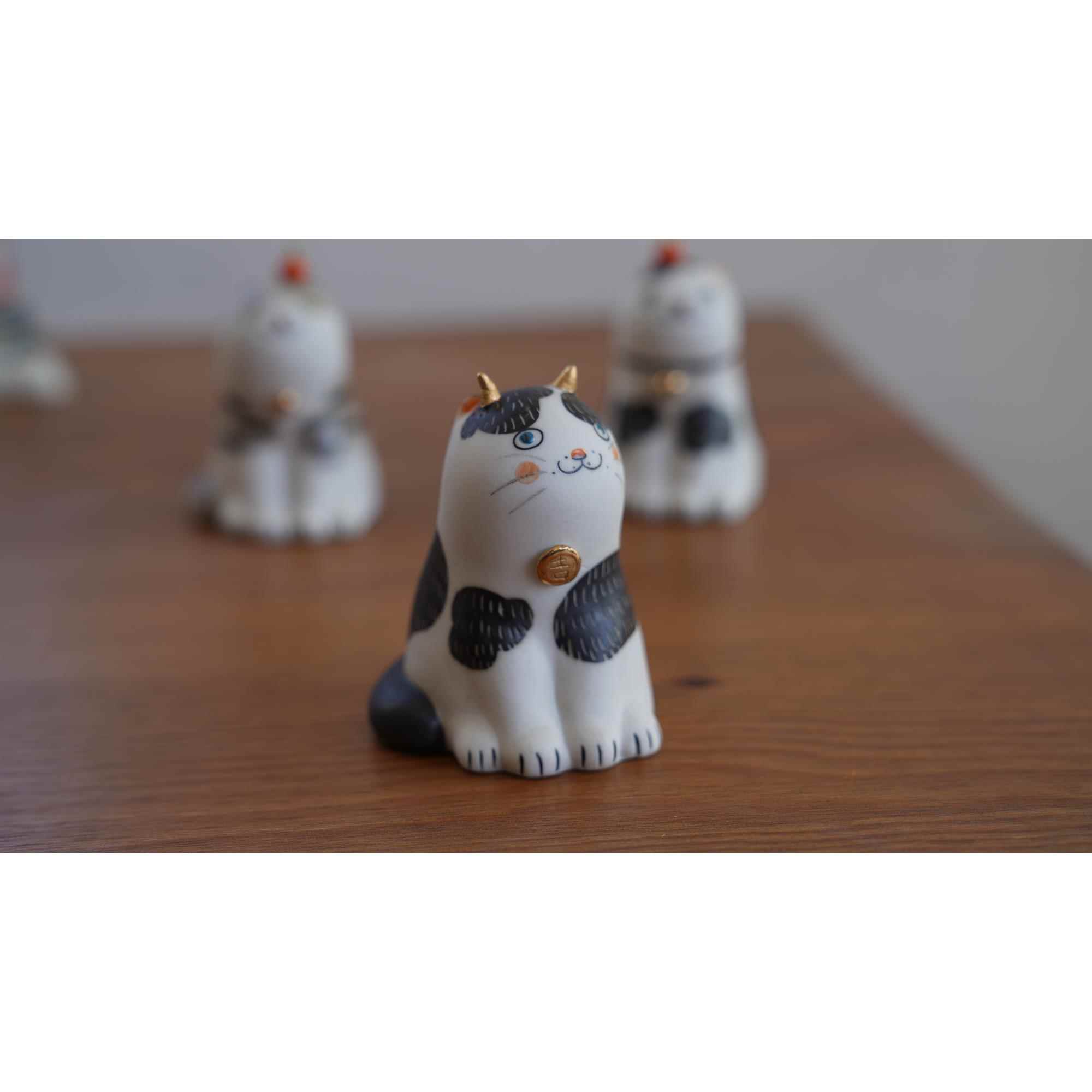 兔女郎居 喵刻 猫咪茶宠摆 件精品SBM家 描金绘手作 陶瓷 原创设