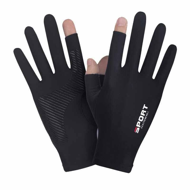 滑雪手套内胆滑雪内胆手套保暖防滑手套露指薄绒弹力开车黑灰分指