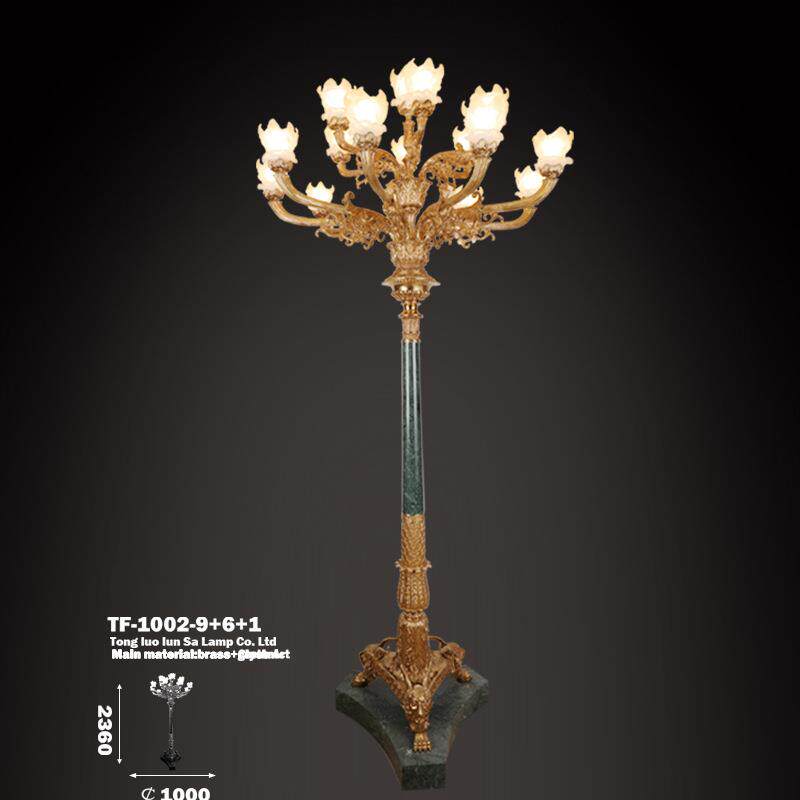 法式全铜客厅落地灯奢华复古欧式别墅大型豪华大堂摆饰水晶立式灯