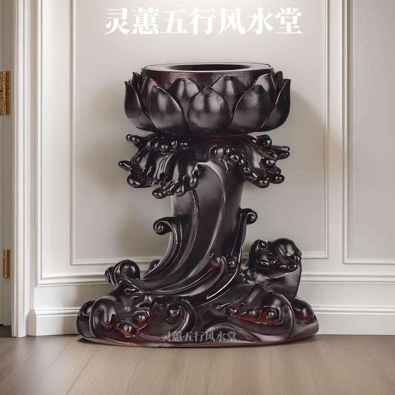水晶球底座蛋雕文玩葫芦底座核桃莲花底座树脂托球形摆件仿木底座