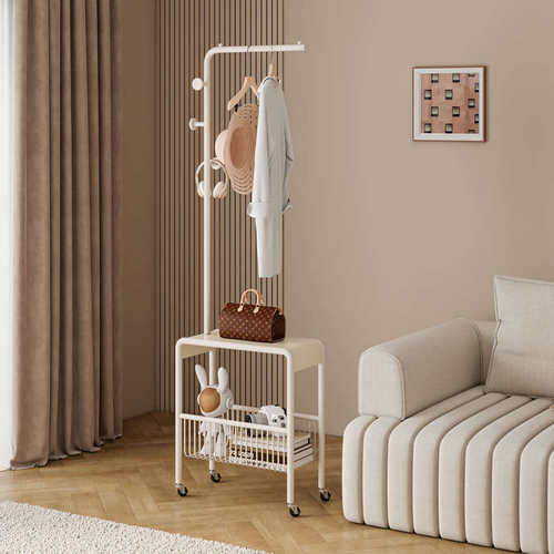 网红铁艺衣架衣帽架落地式北欧卧室可移动衣服收纳房间挂衣架家用