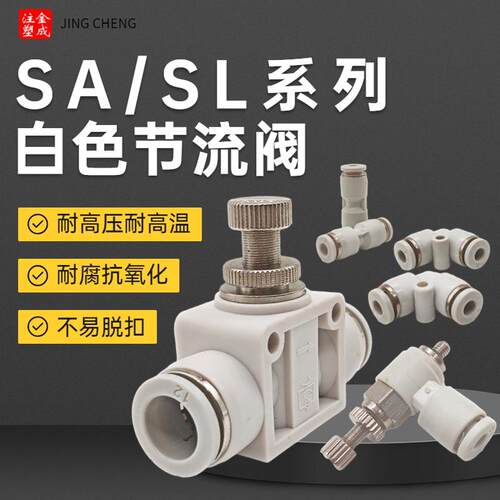 节流阀气动调速阀气管接头快插进气SL6/8气管/气动可调速度控制阀