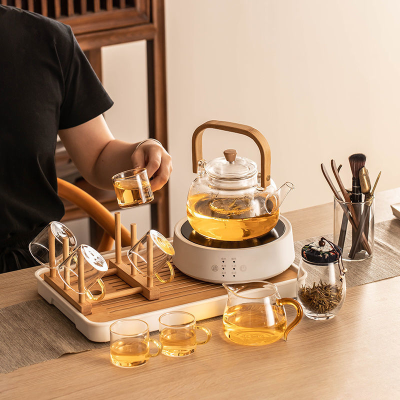 电陶炉煮茶器套装家用泡茶办公室小型煮茶壶茶壶烧水玻璃蒸煮茶器