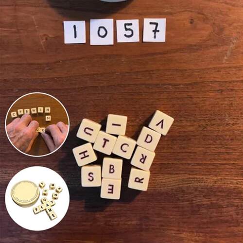 跨境The Crossword solitaire Game木制填字骰子游戏单词字母