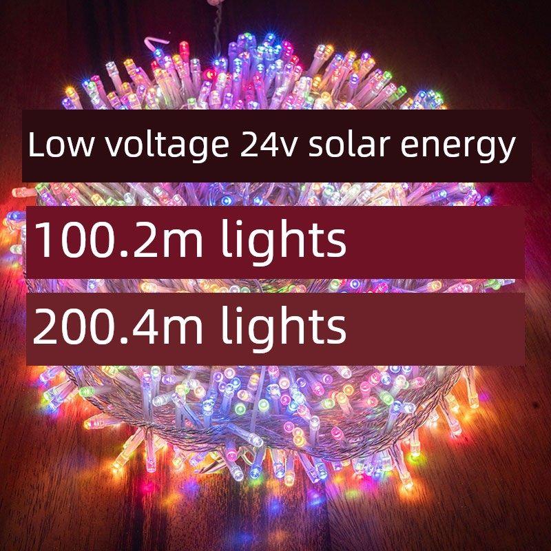 24v低压太阳能满天星灯亮化彩灯闪灯串灯户外树灯景观装饰氛围灯