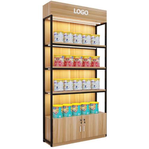钢木超市展示架便利店零食货架母婴化妆品货架收纳文具店展示柜子